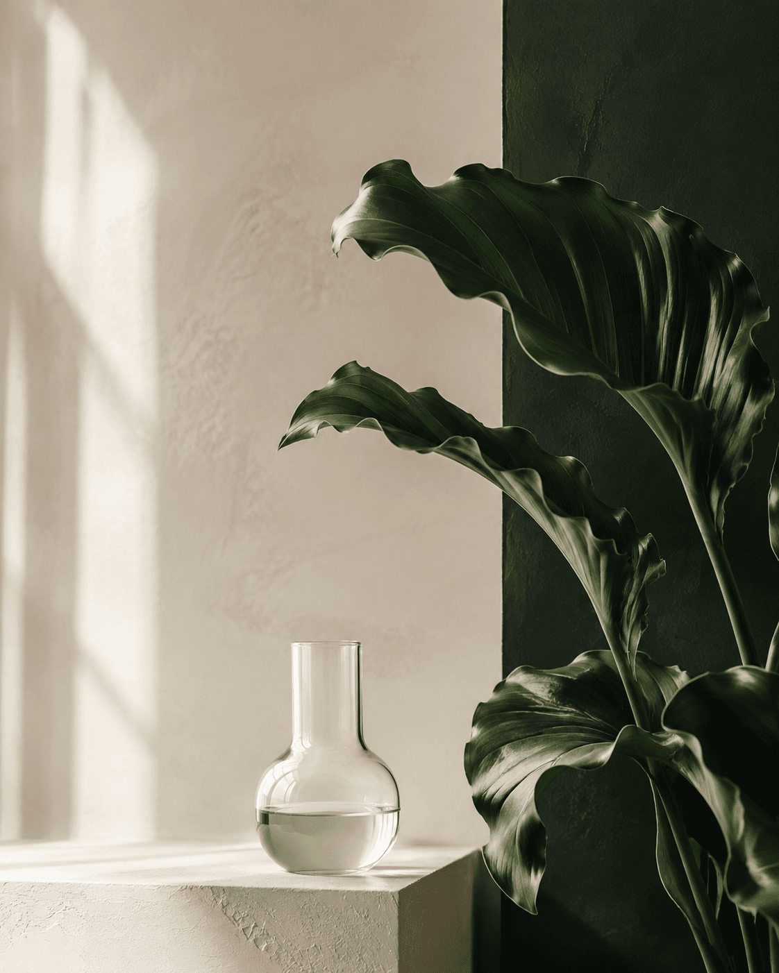 Green plants in a sunlit interior representing MellieLabs botanical life