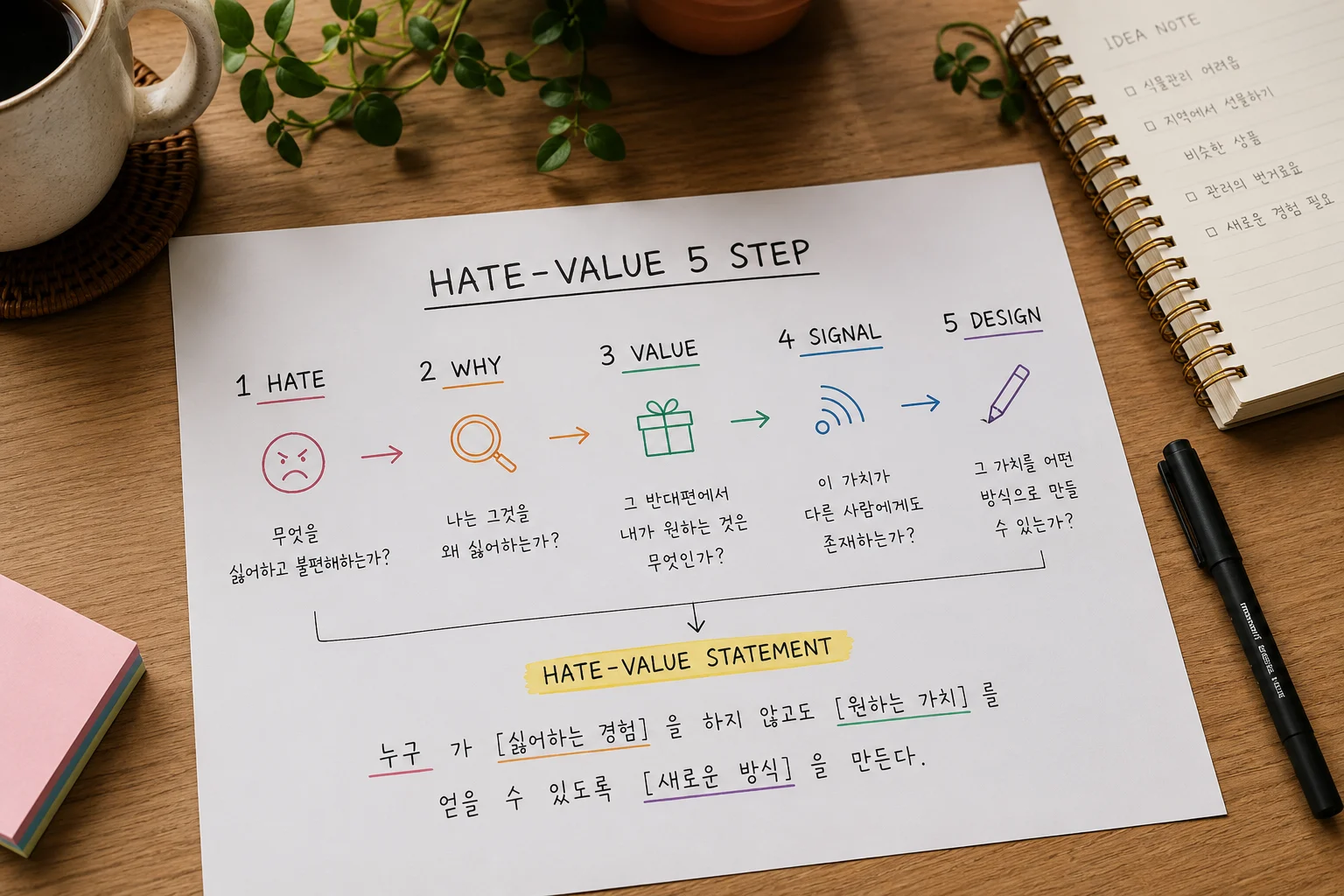 싫어하는 것에서 가치를 발견하는 5단계 | Hate-Value 아이디어 발굴 과정